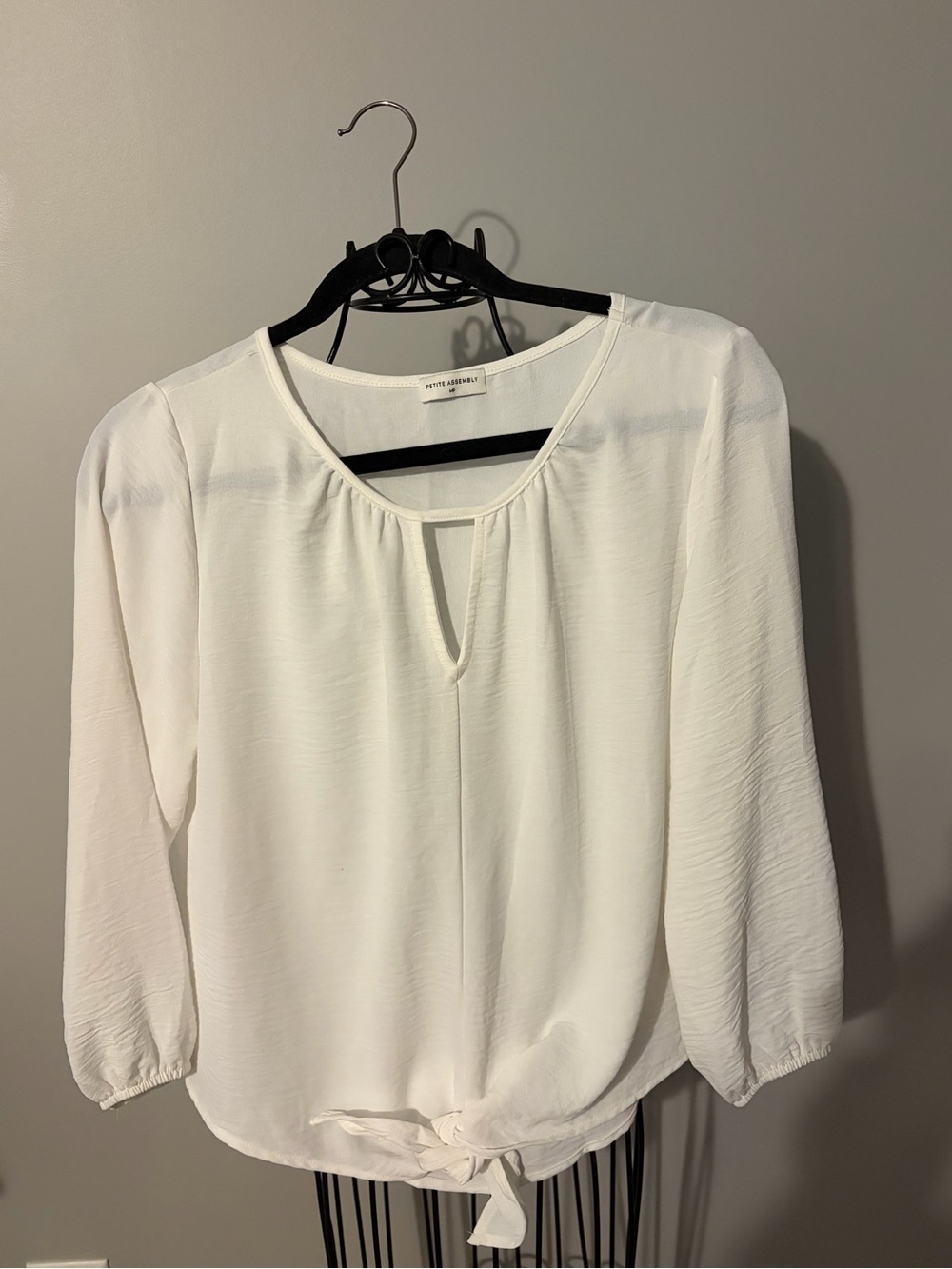 Petite assembly medium petite City Chic White Tie-Front Blouse shirt top